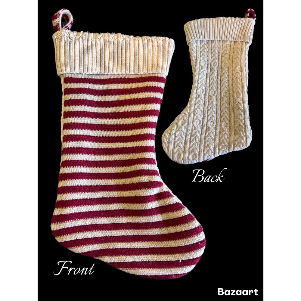 Upcycled Sweater Stocking, Wool Blend Sweater Christmas Stocking